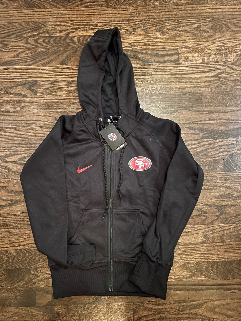 Nike Black San Francisco 49ers Full-Zip Hoodie with Red Logo